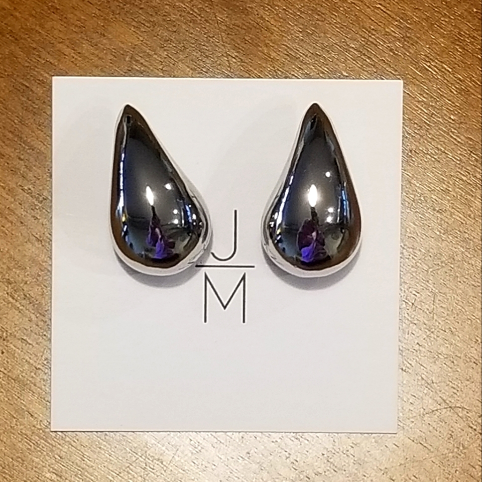 Jill Michael Silver Teardrop Earrings New